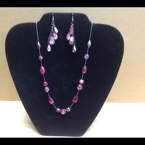 Fuschia Necklace & Earring set